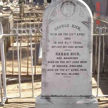 RICH George -1886 &amp; Sarah BRADFORD 1828-1910