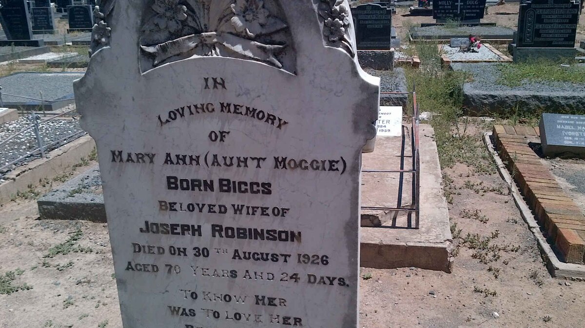 ROBINSON Mary Ann nee BIGGS -1926