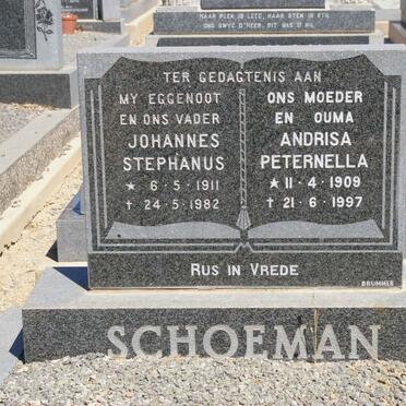 SCHOEMAN Johannes Stephanus 1911-1982 &amp; Andrissa Peternella 1909-1997