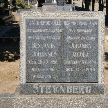 STEYNBERG Benjamin Johannes 1886-1960 &amp; Johanna Jacoba KEMP 1894-1988
