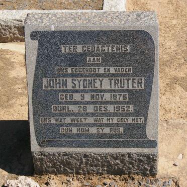 TRUTER John Sydney 1876-1952 &amp; Aletta Petronella LE ROUX 1883-1946
