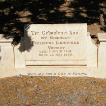VERWEY Philippus Lodevikus 1914-1939
