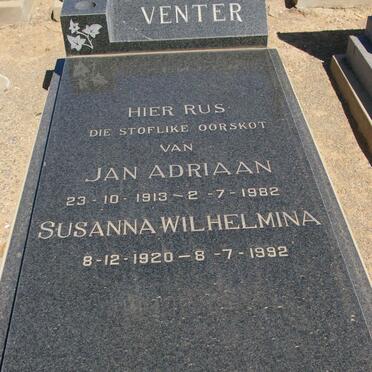 VENTER Jan Adriaan 1913-1982 &amp; Susanna Wilhelmina 1920-1992