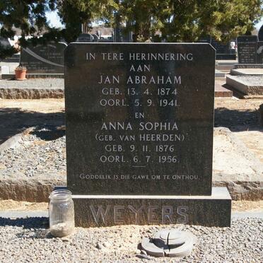 WEYERS Jan Abraham 1874-1941 &amp; Anna Sophia VAN HEERDEN 1876-1956