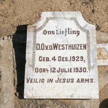 WESTHUIZEN D.O., v.d. 1929-1930