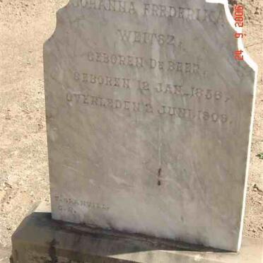 WEITSZ Johanna Frederika nee DE BEER 1856-1909