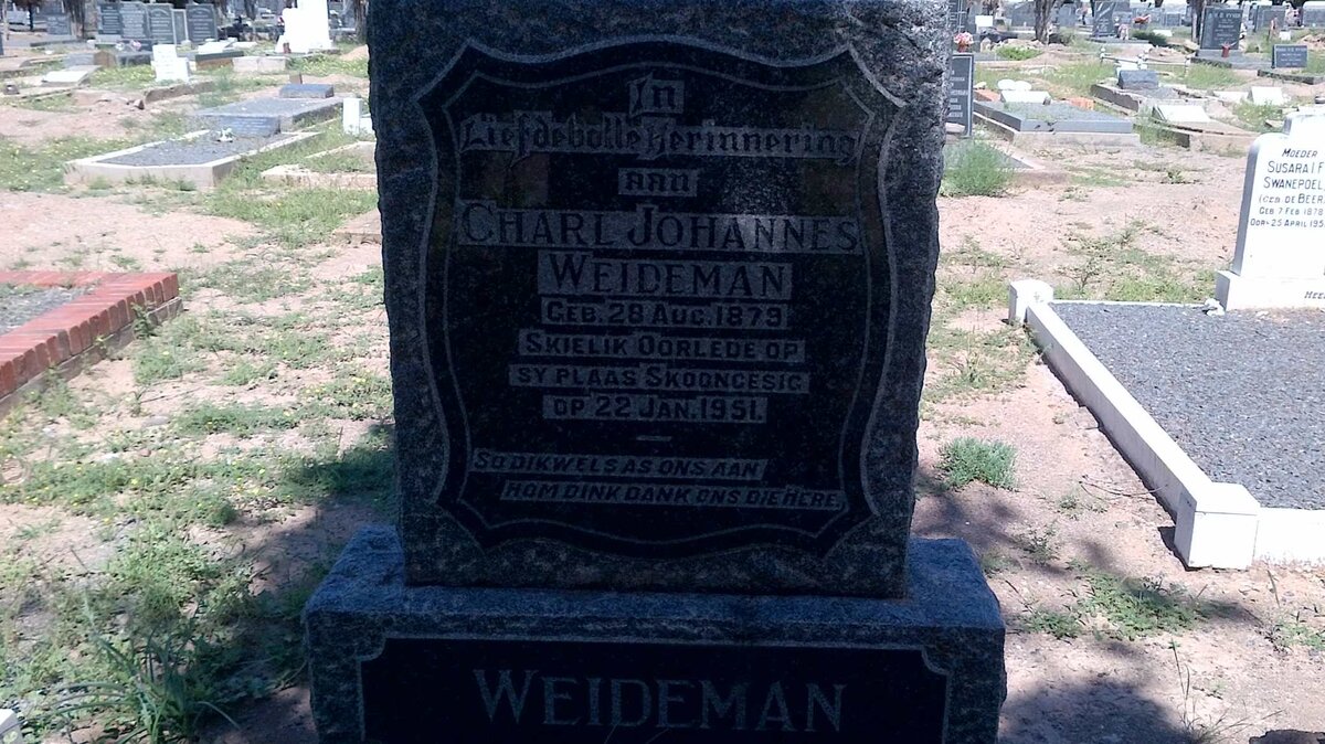 WEIDEMAN Charl Johannes 1879-1951