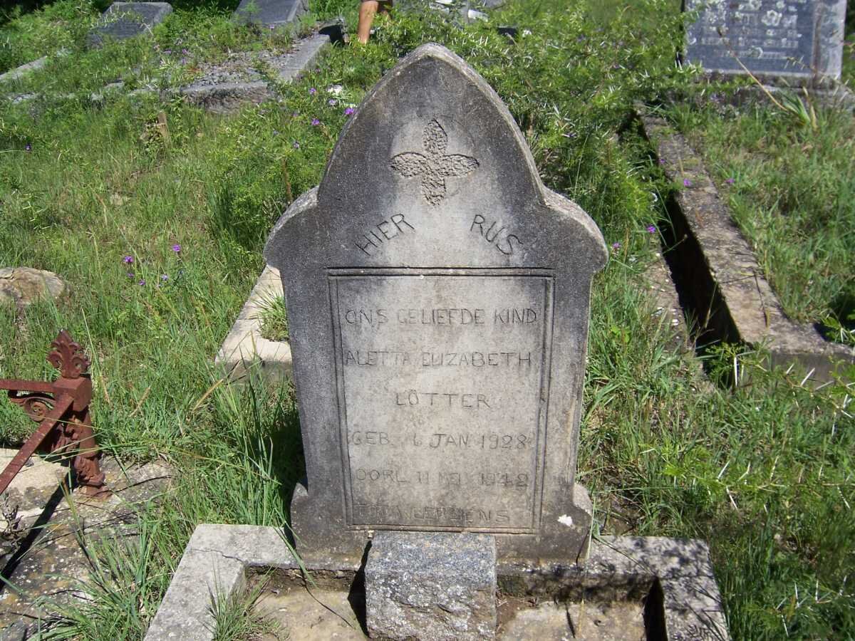 LÖTTER Aletta Elizabeth 1928-1942