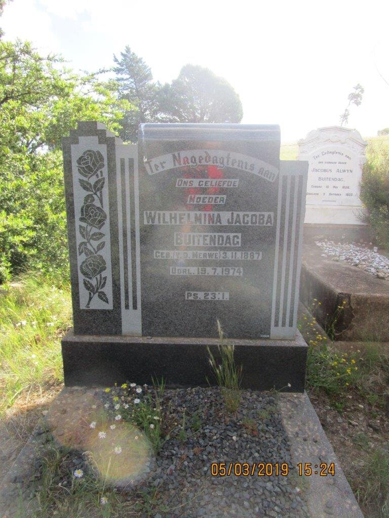 BUITENDAG Wilhelmina Jacoba nee V.D. MERWE 1887-1974