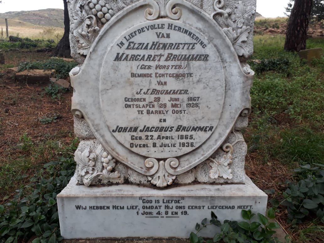 BRUMMER Johan Jacobus 1865-1936 &amp; Elzia Henriette Margaret VORSTER 1867-1925
