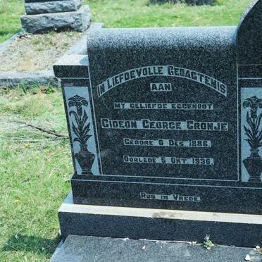 CRONJE Gideon George 1886-1936 &amp; Petronella Aletta 1888-1972