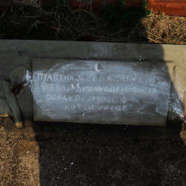 GREYLING Martha Jacoba nee ANNANDALE 1902-1990