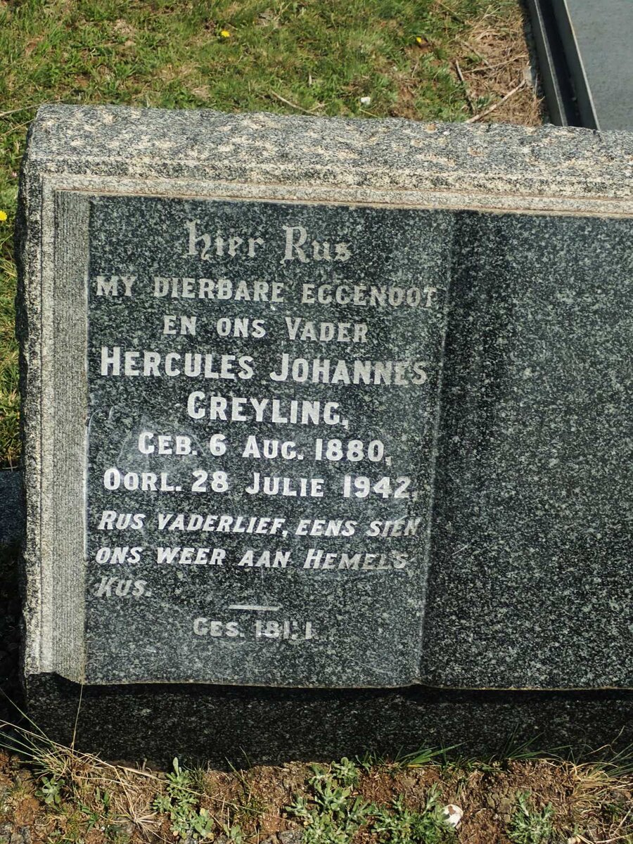 GREYLING Hercules Johannes 1880-1942