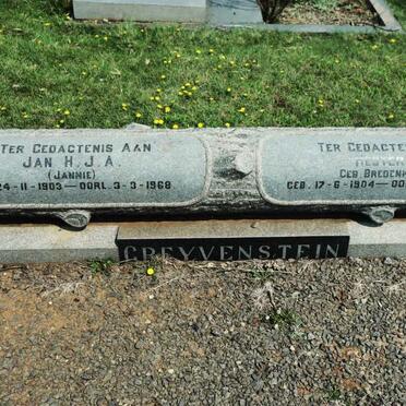 GREVENSTEIN Jan H.J.A. 1903-1968 &amp; Hester M. BREDENKAMP 1904-1988