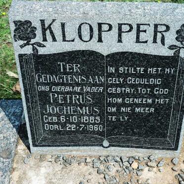 KLOPPER Petrus Jochemus 1885-1960