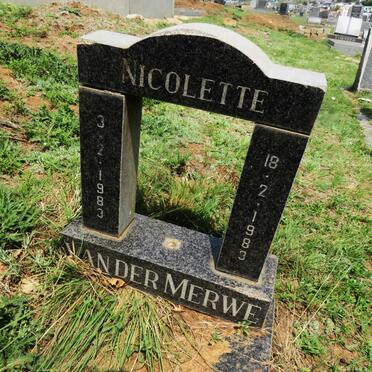 MERWE Nicolette, van der 1983-1983