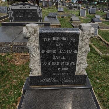 MERWE Hendrik Bastiaan Davel, van der 1912-1975