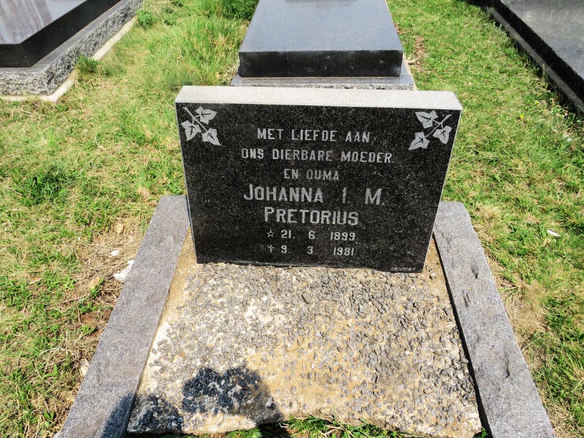 PRETORIUS Johanna I.M. 1899-1991