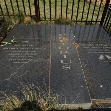 PRETORIUS Jan Hendrik Jacobus Greyvenstein 1924-2000 &amp; Maria Elizabeth VAN HEERDEN 1927-2007