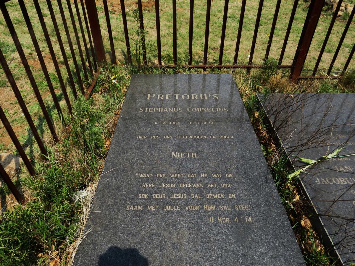 PRETORIUS Stephanus Cornelius 1954-1979