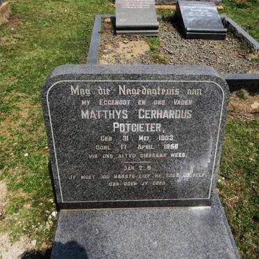POTGIETER Matthys Gerhardus 1903-1958