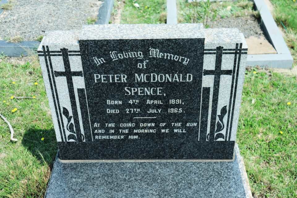 SPENCE Peter McDonald 1891-1965