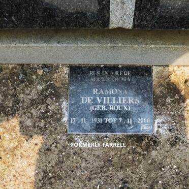 VILLIERS Ramona, de nee ROUX 1931-2000