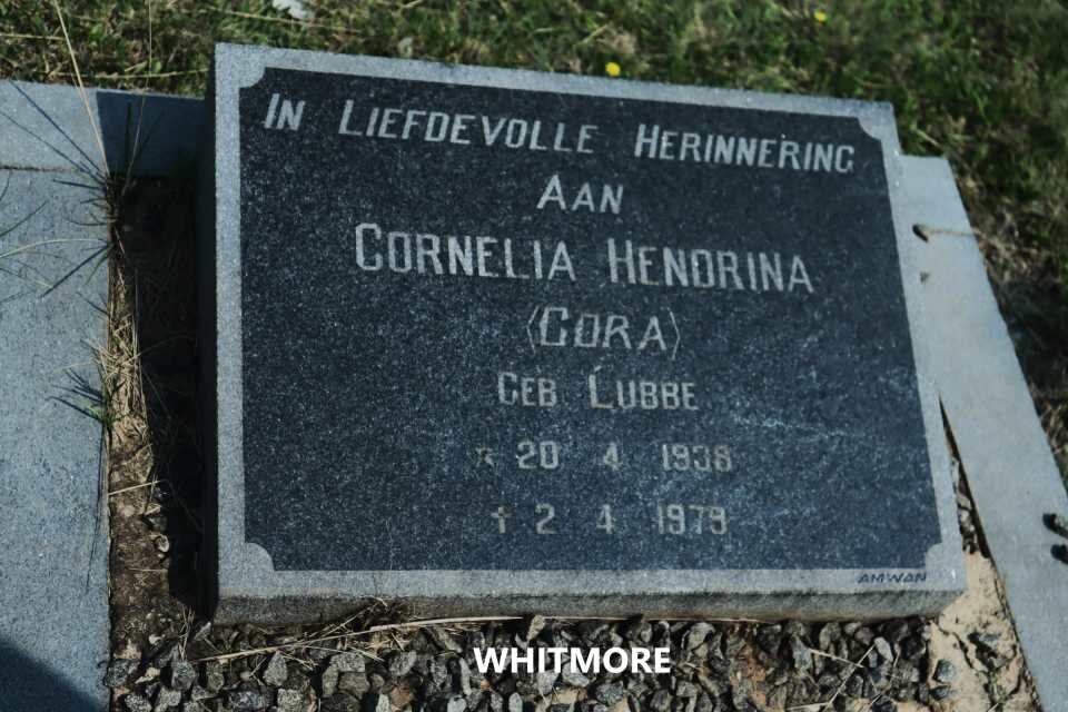 WHITEMORE Cornelia Hendrina nee LUBBE 1938-1979
