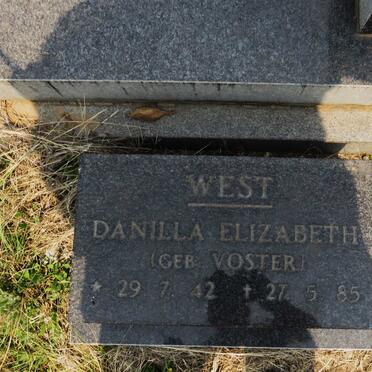 WEST Danilla Elizabeth nee VOSTER 1942-1985