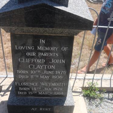 CLAYTON Clifford John 1875-1936 &amp; Florence Weymouth 1879-1964