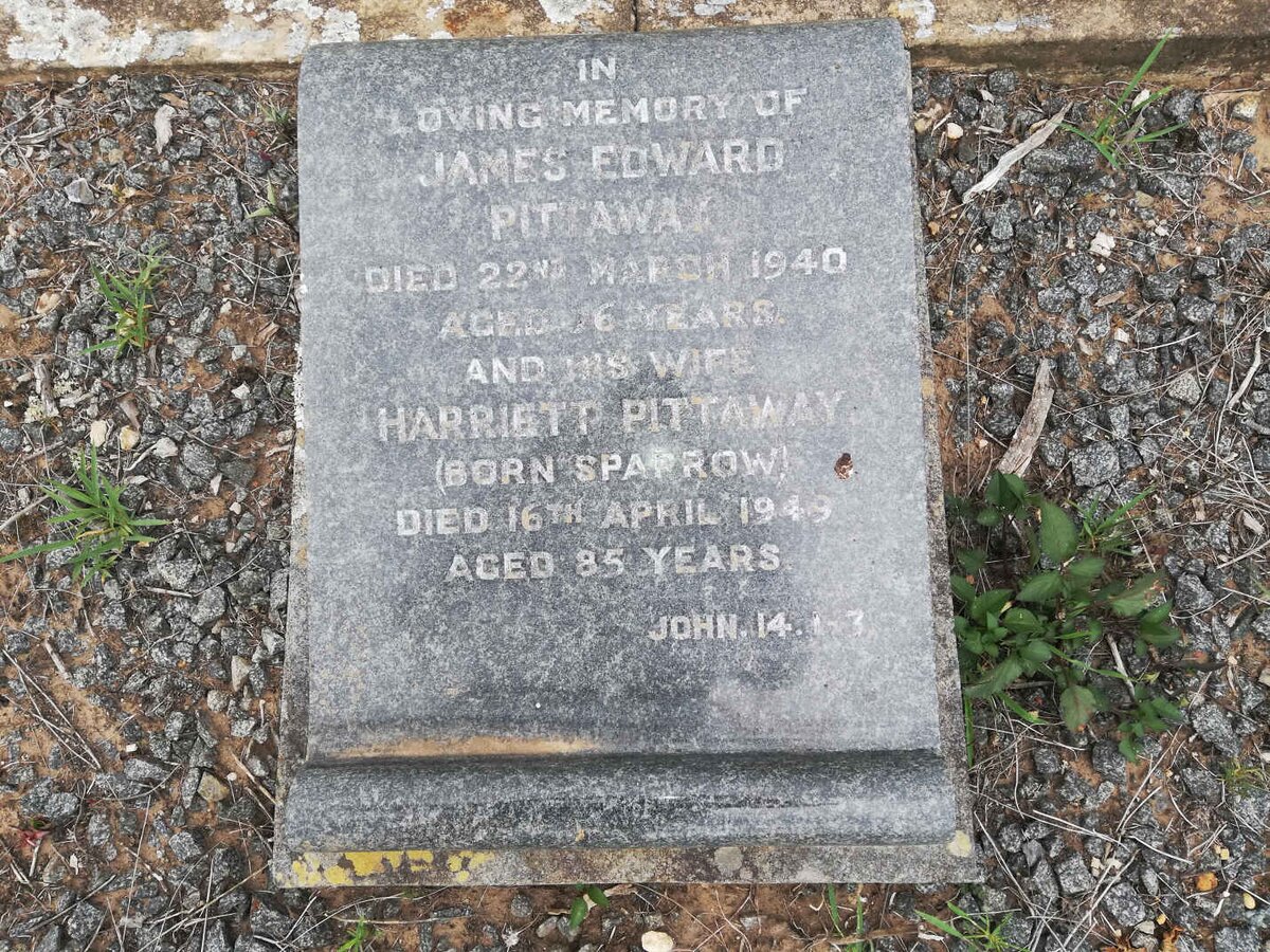 PITTAWAY James Edward -1940 &amp; Harriett SPARROW -1949