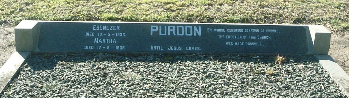 PURDON Ebenezer - 1936 :: PURDON Martha - 1939