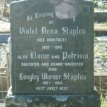 STAPLES Violet Dena nee ARMITAGE 1887-1945 :: STAPLES Eloise :: STAPLES Patricia :: STAPLES Longley 1887-1964