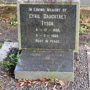 TYSON Cyril Daughtrey 1899-1969 &amp; Dorothy Ethel NOTTINGHAM 1907-1991