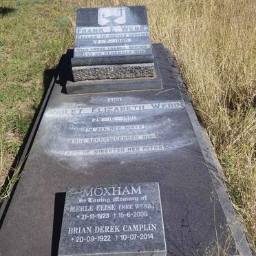 WEBB Frank E. -1950 & Violet Elizabeth -1981 :: MOXHAM Brian Derek Camplin 1922-2014 & Merle Elise WEBB 1923-2000 