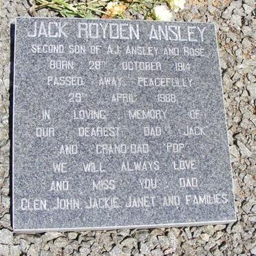 ANSLEY Jack Royden 1914-1988