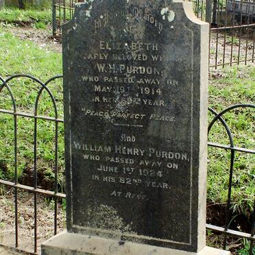 PURDON William Henry -1924 &amp; Elizabeth -1914