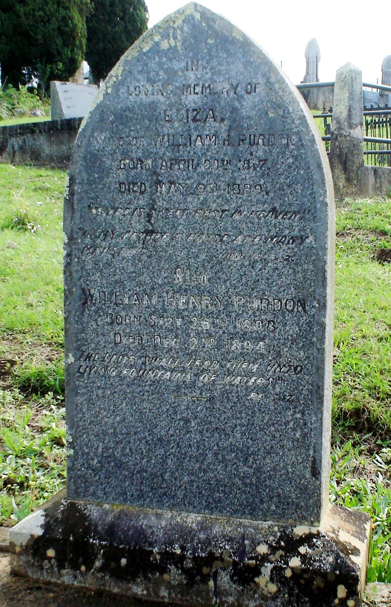 PURDON William Henry 1808-1894 &amp; Eliza 1817-1889 