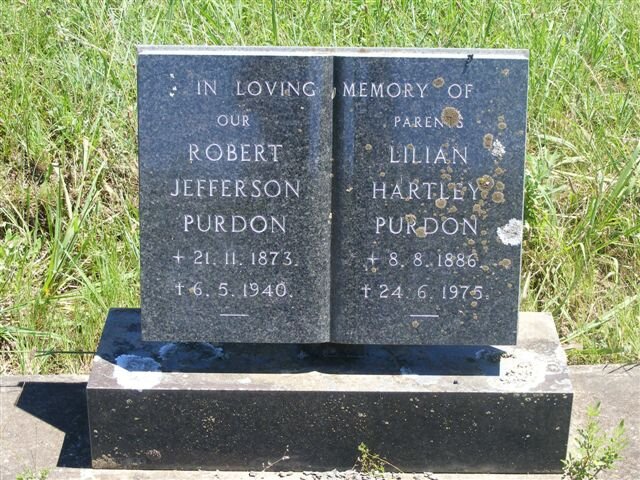 PURDON Robert Jefferson 1873-1940 &amp; Lilian Hartley 1886-1975