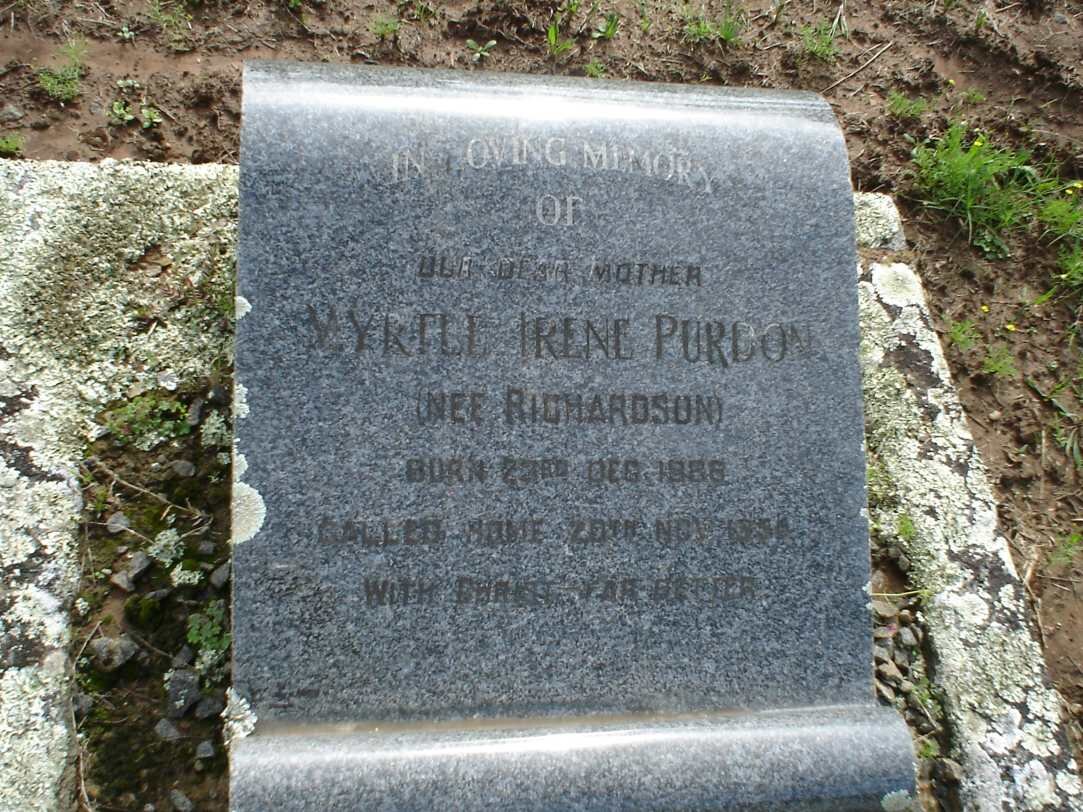 PURDON Myrtle Irene nee RICHARDSON 1886-1954