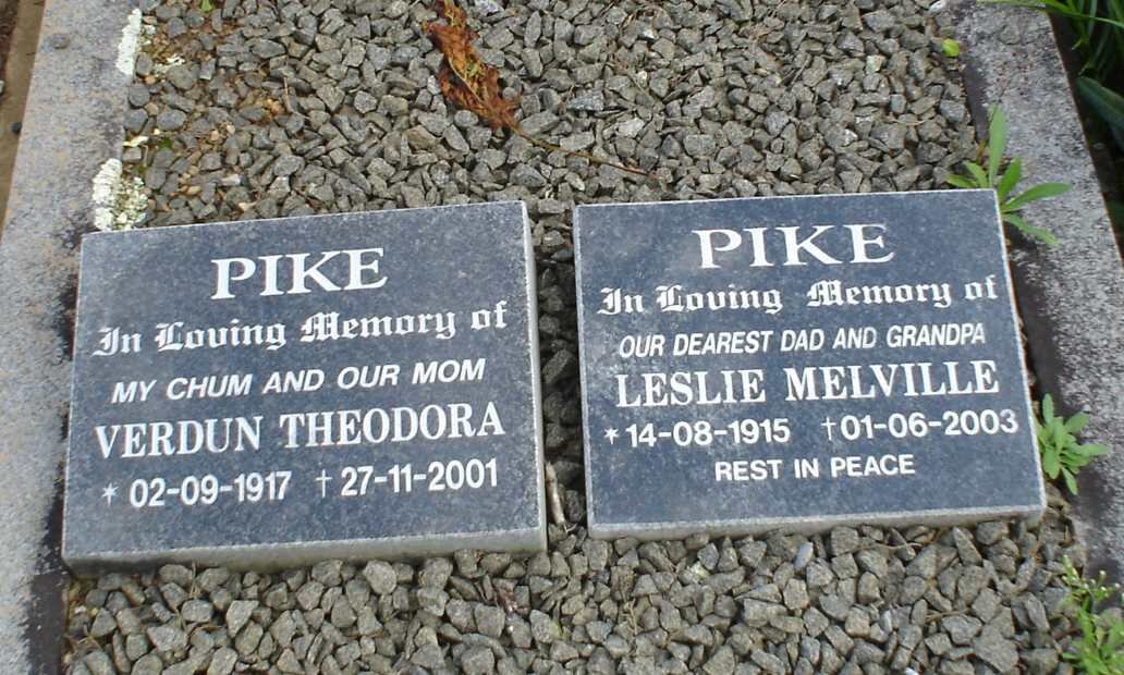 PIKE Leslie Melville 1915-2003 &amp; Verdun Theodora 1917-2001
