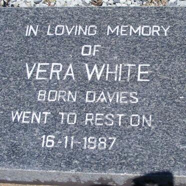 WHITE Vera nee DAVIES -1987