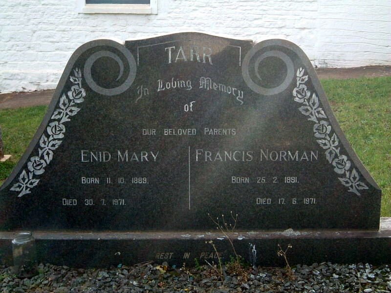 TARR Francis Norman 1891-1971 &amp; Enid Mary 1889-1971 