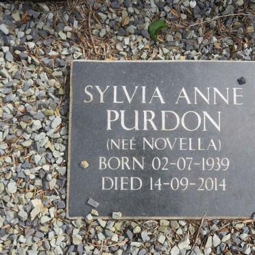 PURDON Sylvia Anne nee NOVELLA 1939-2014