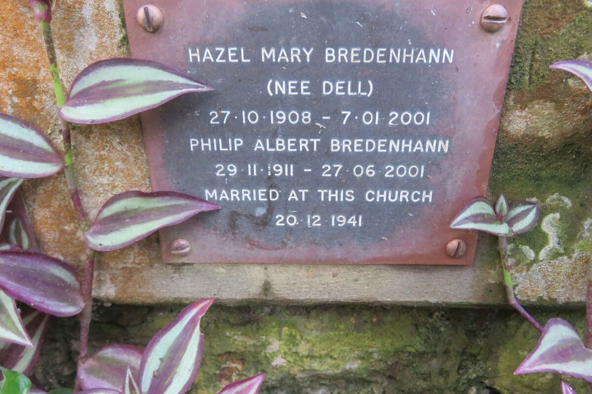 BREDENHANN Philip Albert 1911-2001 &amp; Hazel Mary DELL 1908-2001