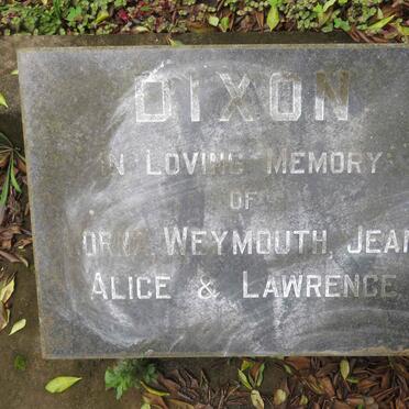 DIXON Lorna :: DIXON Weymouth :: DIXON Jean :: DIXON Alice :: DIXON Lawrence