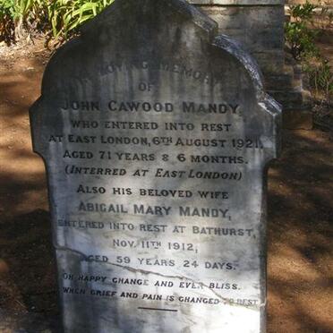 MANDY John Cawood -1921 &amp; Abigail Mary -1912