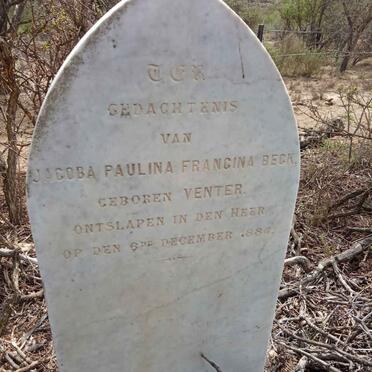 BECK Jacoba Paulina Francina nee VENTER -1884