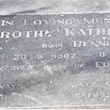 KING Dorothy Kathleen nee BENNETT 1902-1984