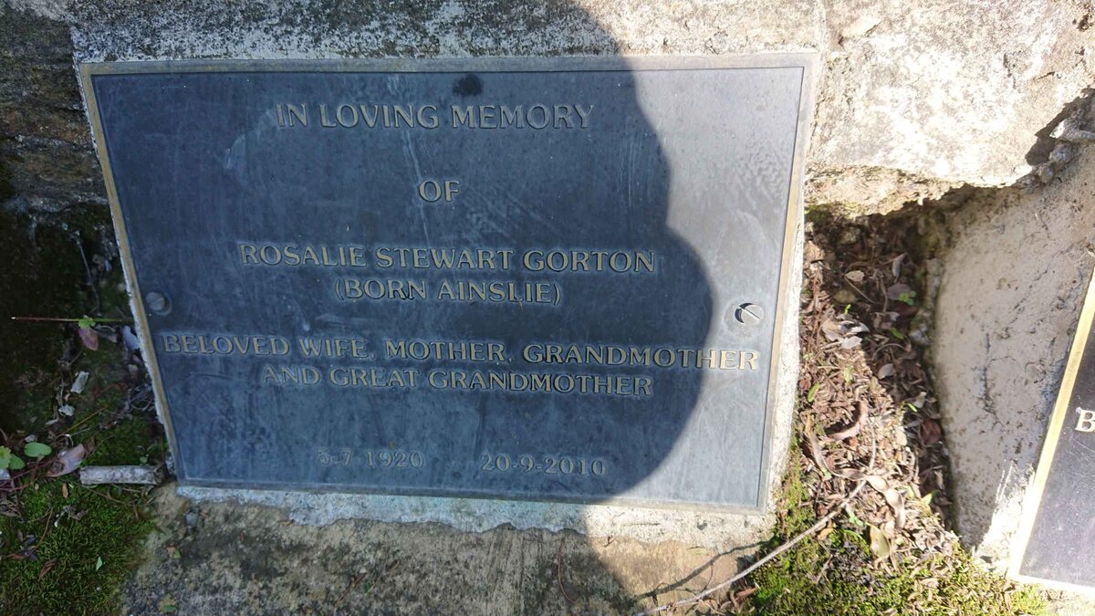 GORTON Rosalie Stewart nee AINSLIE 1920-2010